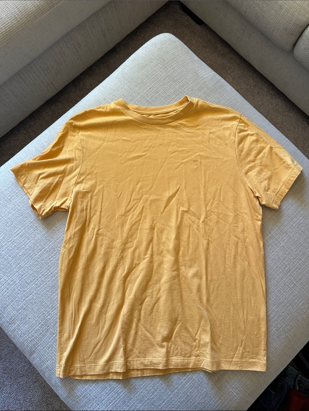 American Eagle Outfitters Short Sleeve Crew T-Shirt in Mustard
